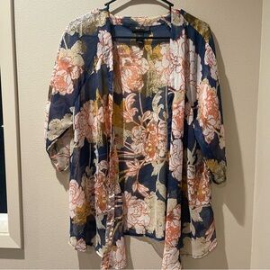Style & Co. Floral Cardigan - Blue, Pink, Gold